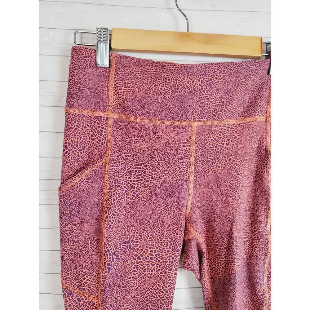 Lululemon Invigorate High-Rise Tight 25” in Crackle Orange, sz 6